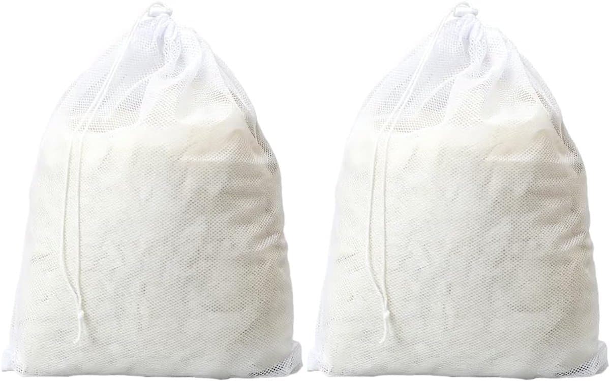 SnelShoppen - 2x Wasnet Groot 70x90 cm Zwart - Fijnmazige Waszak met Trekkoord voor Gordijnen, Dekbedovertrekken, Vuilwaszak, Reisopslag, Wasmachine — afbeelding 1