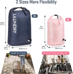 2 Pack Reiswaszakken, Waterdichte Compressiezakken voor Vuile Kleding, Ideaal voor Vakanties en Camping — thumbnail 2