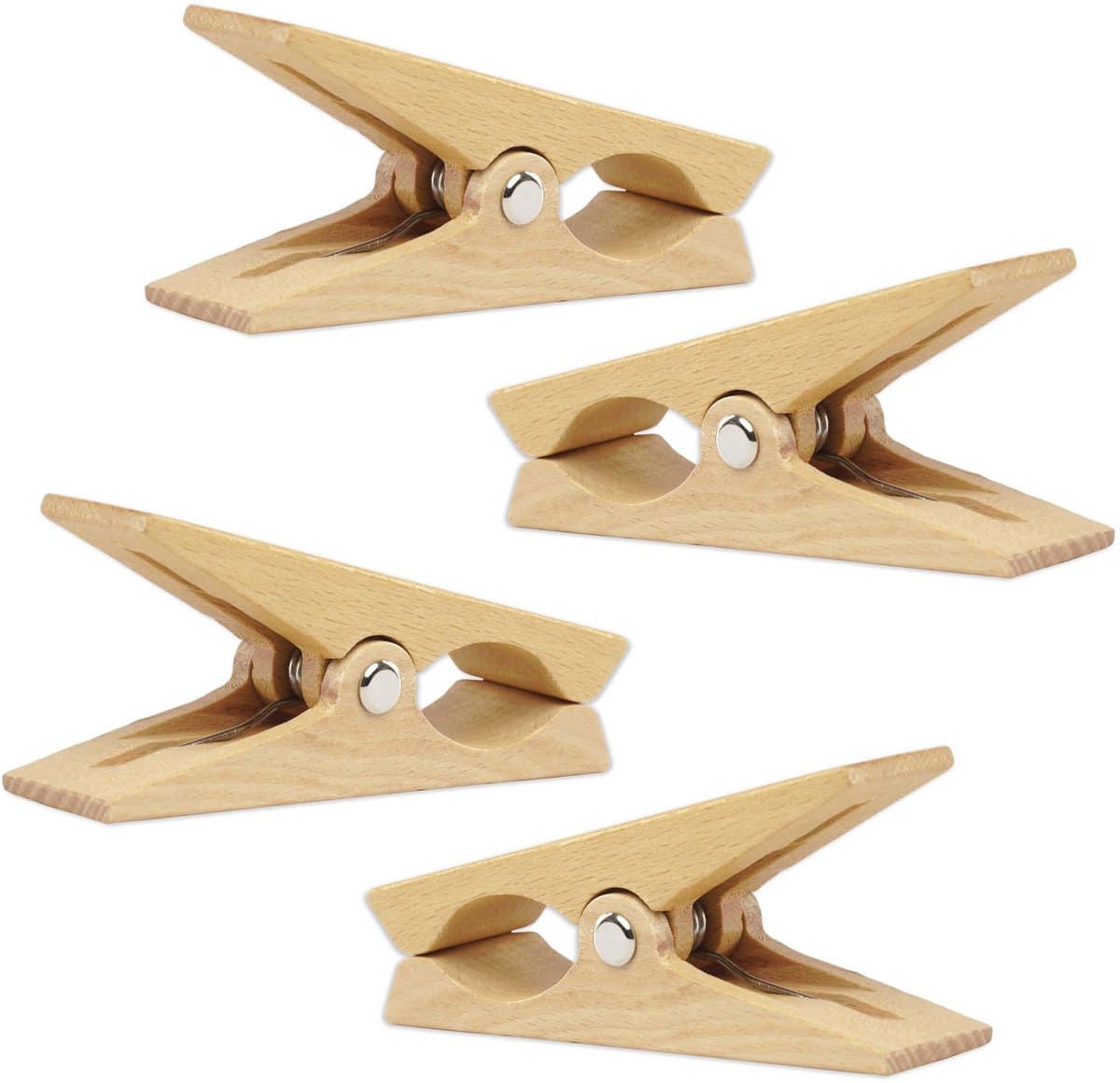 SnelShoppen - Houten wasknijpers voor strandlaken, strandstoel, jacht, kinderwagen, wasaccessoires, 2 stuks, duurzaam, multifunctioneel — afbeelding 1