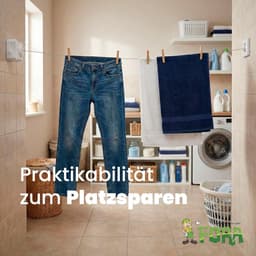 Uitschuifbare Drooglijn Voor Aan De Muur 5m – RVS-lijn 5 m, Vergrendeling, Max. 20 kg, Ruimtebesparend, ABS Behuizing, Wit — thumbnail 2