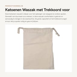 Waszak Grote Capaciteit - Katoenen Waszak - Heavy Duty - Trekkoord - Opslag - Ecru Katoen - Machinewasbaar - Wasmand — thumbnail 1