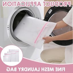 Wit waszakken set van 4, polyester wasnet voor wasmachine in maten S, M, L, XL, beschermt delicate kleding en voorkomt slijtage — thumbnail 2