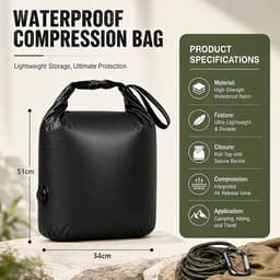Waterdichte waszak voor op reis, compressie-organizer met kliksluiting, ideaal voor fitness, zwemmen en vakanties — thumbnail 5