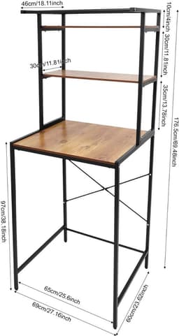 NIVA® Wasmachine Rek - Wasmachine Ombouw Rek - Badkamerplanken - Zwart - 69cm x 60cm x 177cm — thumbnail 2