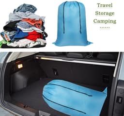 Omgoods - 2-Pack Grote Waszakken met Trekkoord voor Kleding en Beddengoed — thumbnail 4