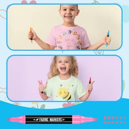 40 stuks textielstiften Dual Tip - wasmachinebestendig en permanent voor T-shirts, stoffen tassen, schoenen en meer - niet giftig, ideaal voor kinderen en volwassenen — thumbnail 5