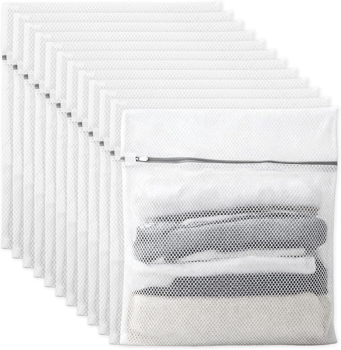Wasnetjes met ritssluiting - Wit - 50 x 60 cm - Polyester waszakken voor wasmachine - Voor bescherming van gevoelige kleding — afbeelding 1