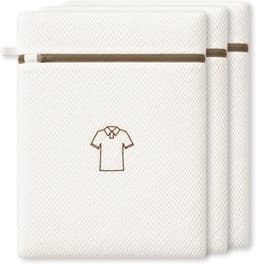 Wasnetjes met ritssluiting - Wit - 40 x 30 cm - Honingraatstructuur Polyester - Set van 3 voor Fijne Was — thumbnail 1
