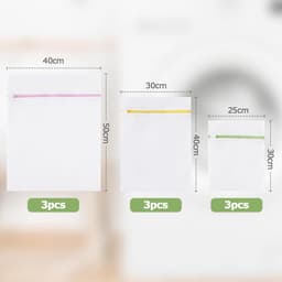 Wasnetjes met ritssluiting - Groen, Geel, Roze - Diverse maten - Nylon waszakken voor wasmachine - Bescherming voor kleding — thumbnail 3