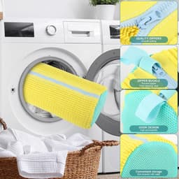 Wasnetjes met ritssluiting - Wit - 35 x 30 cm - Synthetisch Vezelnet - Voor Schoenen in de Wasmachine — thumbnail 4