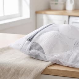 Wasnetjes met ritssluiting - Wit - Set van 5 - Mesh waszakken voor delicate kleding - Voor sokken, beha's en ondergoed — thumbnail 2