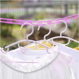 Waslijn voor buiten - Drooglijn Tuin - Kleding Drogen - Uittrekbaar Nylon - 10 Meter - Roze — thumbnail 4