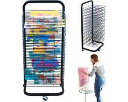 Dailygoods - Kunst Droogrek voor Klaslokaal - Verf Droogrek Met Wielen