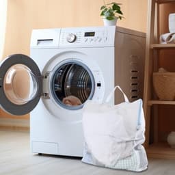 Dailygoods - Set van 4 draagbare, herbruikbare waszakken, wasmachinebestendig, ideaal voor reizen, ondergoed, handdoeken en sjaals, twee maten, blauw — thumbnail 2