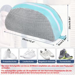 Dailygoods - Schoenwaszak, waszak, 2 stuks, ritssluiting, waszak voor schoenen, anti-vervorming, licht en draagbaar, herbruikbaar wasnet, waszak voor sneakers, grijs, 39 x 25 x 9 cm — thumbnail 4