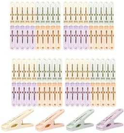 Dailygoods- Wasknijpers 80 Stuks - Wasknijpermand - Waterdicht - Roestvrij Staal - Duurzaam - Geschikt voor Binnen/Buiten - Kledingpegs — thumbnail 1