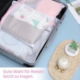 Dailygoods- Wasnet 5 Stuks - Fijnmazig Beschermnet - Waszakken met Ritssluiting - Opvouwbaar - Polyester - 3 Maten (30x40 cm, 40x50 cm, 60x60 cm) - Waszak — thumbnail 4