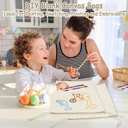 Dailygoods- Canvastassen Set van 2 - Herbruikbare Opbergtas - Trekkoordsluiting - Lichtgewicht en Draagbaar - Wasbaar en Ademend Katoen - Ideaal voor Dagelijks Gebruik — thumbnail 3