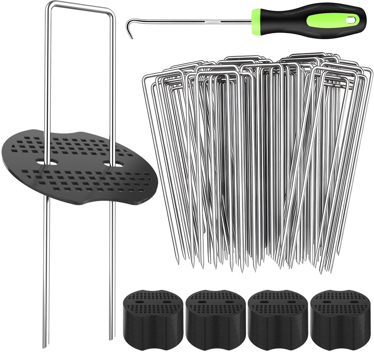 Dailygoods- Grondankers 200 stuks - U-vormige Grondpennen - Verzinkt Staal - Roestvrij - Voor Onkruidvlies en Tenten - Duurzaam en Herbruikbaar — afbeelding 1