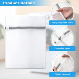 Dailygoods- Wasnet Set van 4 - Fijnmazig Wasnet voor Delicate Was - Waszakken met Ritssluiting - Waszakken voor Ondergoed/Sokken - 20 x 30 cm/30 x 40 cm - Duurzaam Polyester Mesh - Waszak — thumbnail 4