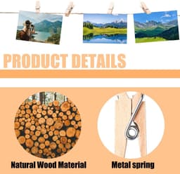 Dailygoods - 160 Stuks Houten Wasknijpers Klein - Mini Knijpers voor Foto's en DIY Decoratie — thumbnail 4