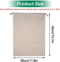 Dailygoods- Waszak Grote Capaciteit - Opbergzak - Waszakken voor Wasgoed - Katoenen Waszak - Multifunctioneel - Trekkoord Ontwerp - Opbergtas — thumbnail 2