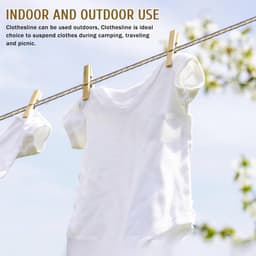 Sterke Waslijn - Drooglijn Outdoor - Kleding Drogen - Winddicht Ontwerp - 50 Meter - Transparant — thumbnail 2