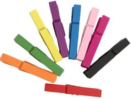 Houten Wasknijpers - Knutselclips Mini - Decoratie en Knutselen - Natuurlijke Kleuren - 100 stuks - Willekeurig — thumbnail 2