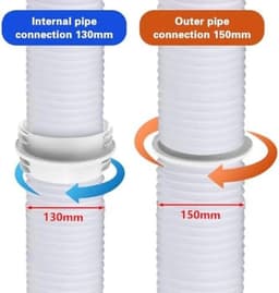 200 cm verlengslang voor airconditioner, adapter met een diameter van 150 mm, linksdraaiend, afvoerslang voor airconditioner, verlengslang voor airconditioner, afvoerslang voor airconditioner — thumbnail 5