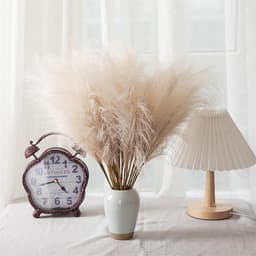 10 Stem Faux Pampas Gras, Pluizige Kunstmatige Nep Bloemen Voor Bruiloft, Thuis, Rustieke Partij, Baby Shower, Vaas Vuller Farmhouse Home Wedding Decor 22,4in (Color : Beige) — thumbnail 4