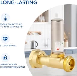 Messing Waterslagdemper - Waterhamer Arrestor - Geluidsdemping Leidingen - Massief Messing Constructie - 3/4 Inch - Goud — thumbnail 4