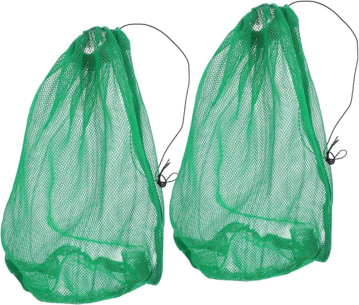 Visnetzakken Set - Draagbare Netten - Outdoor Vissen - Snel Drogen Materiaal - 60x40cm - Groen — afbeelding 1
