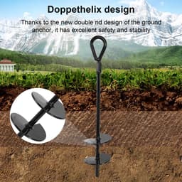 Dailygoods - Set van 4 Grondankers met Dubbele Helix - 40 cm Sterke Tentpalen — thumbnail 3