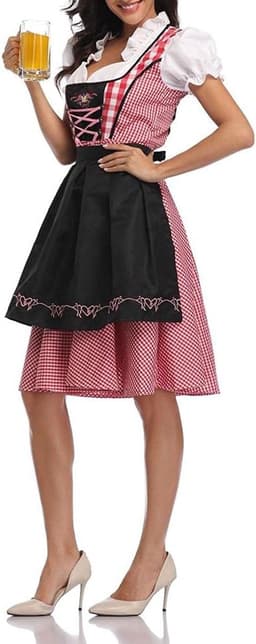 Jurk voor dames, Oktoberfest kostuum, jurk met schort, maïs, uniform, pak, bierfestival, carnavalskostuum — thumbnail 5