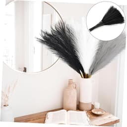 30 stuks 55 cm, pampasgras, kunstdroogbloemen, pampasgras, decoratie, woonkamer, gedroogde bloemen, wollig, boho voor het decoreren van slaapkamer, woonkamer, bruiloft (driekleurig B) — thumbnail 3