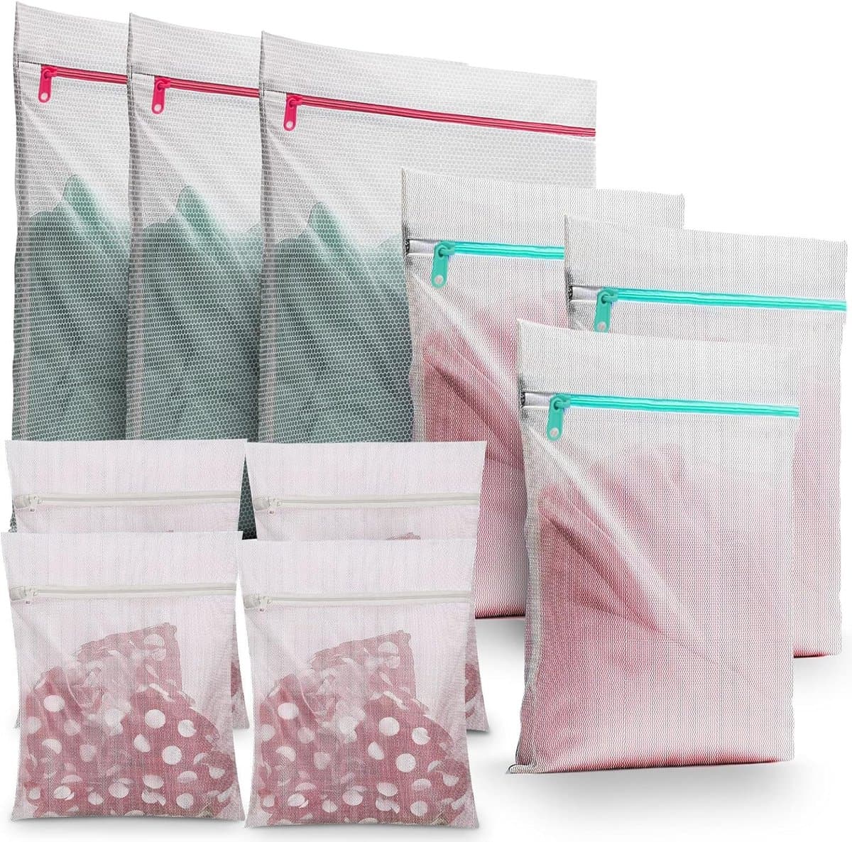 Waszakken, wasnet voor wasmachine, waszak, vuile was, voor reizen, waszak, laundry bag voor beha, ondergoed, schoenen, babykleding, kussens, pluche dieren, waszak — afbeelding 1