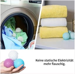 drogerballen, 6 stuks wasballen voor donsjassen, wasbal voor wasmachine, drogerbal, herbruikbare drogerballen, droogdoeken voor wasdroger voor thuis kledingreiniging — thumbnail 5