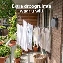 Ryoudavell - Intrekbare Waslijn - 15 Meter Lengte Buitenwaslijn Droogrek - Kleding Drogen - Weerbestendig Staaldraad - Lichtgrijs（Inclusief een houten klem） — thumbnail 4