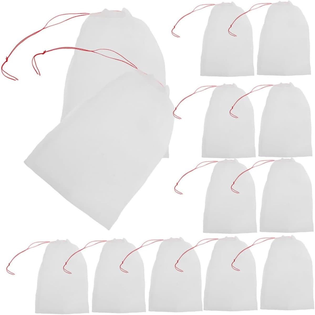 Herbruikbare Fruitzakken - Beschermnetten Tuin - Bescherming Gewassen - Stevige Nylon Constructie - 20 Stuks 35x25cm - Wit — afbeelding 1