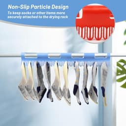 Namajunas - 6 stuks Sokkenrek - Wasrek - Kleerhangers kunststof - Droogrekaccessoire - Houder voor sokken en ondergoed - Kledinghangers - Wasknijpers - Wasbenodigdheden — thumbnail 5