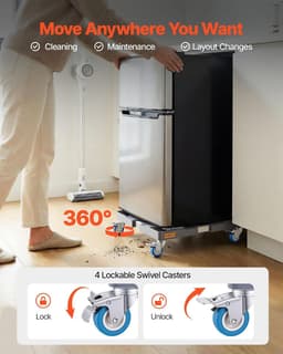 Wasmachine Onderstel - Onderstel - Wasmachine Verhoger - met 4 Wielen - Draagkracht 200KG - Verstelbare - Antislip en Schokbestendig - Grijs — thumbnail 5