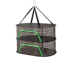 Kruidendroognet - Wasrek Opvouwbaar - Efficiënt Drogen - 6 Traps Ontwerp - 40x60x20cm - Zwart