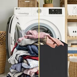 Wasmand - Wassorteerder - Wasgoedorganizer - Opvouwbare 3-Vaks Wasmand 195L - Uitneembare Binnenzakken & Deksel - 83 × 74 × 32 cm - Compact Opvouwbaar - Voor Slaapkamer, Badkamer & Studentenkamer — thumbnail 5