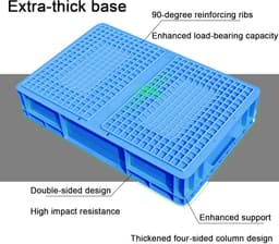 Opvangbak Rechthoekig - Lekkage Bak - Planten Binnen - Extra Stevig HDPE - 60x40x12cm - Blauw — thumbnail 4