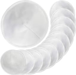 Borstvoedingspads 12 Stuks - Herbruikbare Bamboe/Katoenen - Zachte/Absorberende - Waszak - 11 cm - Luxe Ontwerp - Zoogkompressen — thumbnail 1