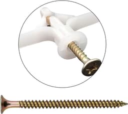 150 Stuks Gipsplaat Muurpluggen en Schroeven, Holle Gipsplaten Holte Ruwe Muurbevestigingen, Expansiebuis Nylon Plug, Tapschroeven Bevestigingsset — thumbnail 4