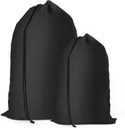 Grote Waszakken voor Reizen en Thuisgebruik, Herbruikbare Tas met Trekkoord voor Vuile Kleding, Ideaal voor Studenten en Opbergruimte - Zwart — thumbnail 1