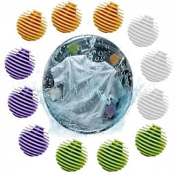 Wasballen voor wasdroger en wasmachine - Set van 8 herbruikbare droogballen - Verkort droogtijd, vermindert kreukels en pluis - Geschikt voor alle stoffen — thumbnail 1