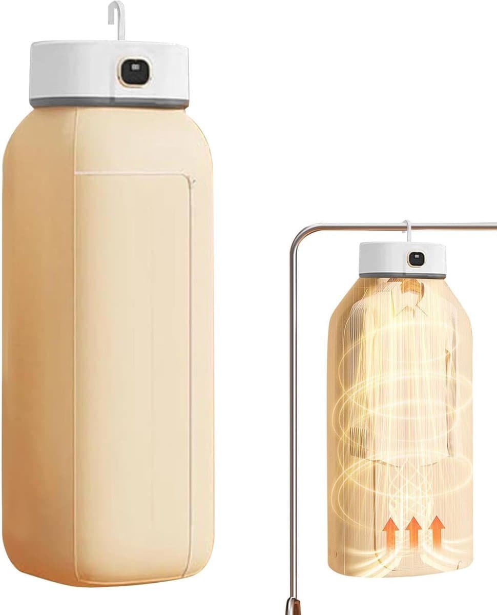 Compacte draagbare droger – Capaciteit 10 kg – Opvouwbare automatische droger – 600W elektrische droger met 6-traps timerfunctie – Geschikt voor Reizen, Appartementen — afbeelding 1