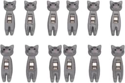 12 stuks wasknijpers, schattige kat wasknijpers cartoon kat afdichting chip clips mini wasknijpers clip waslijn clips - ShopVlot — thumbnail 1